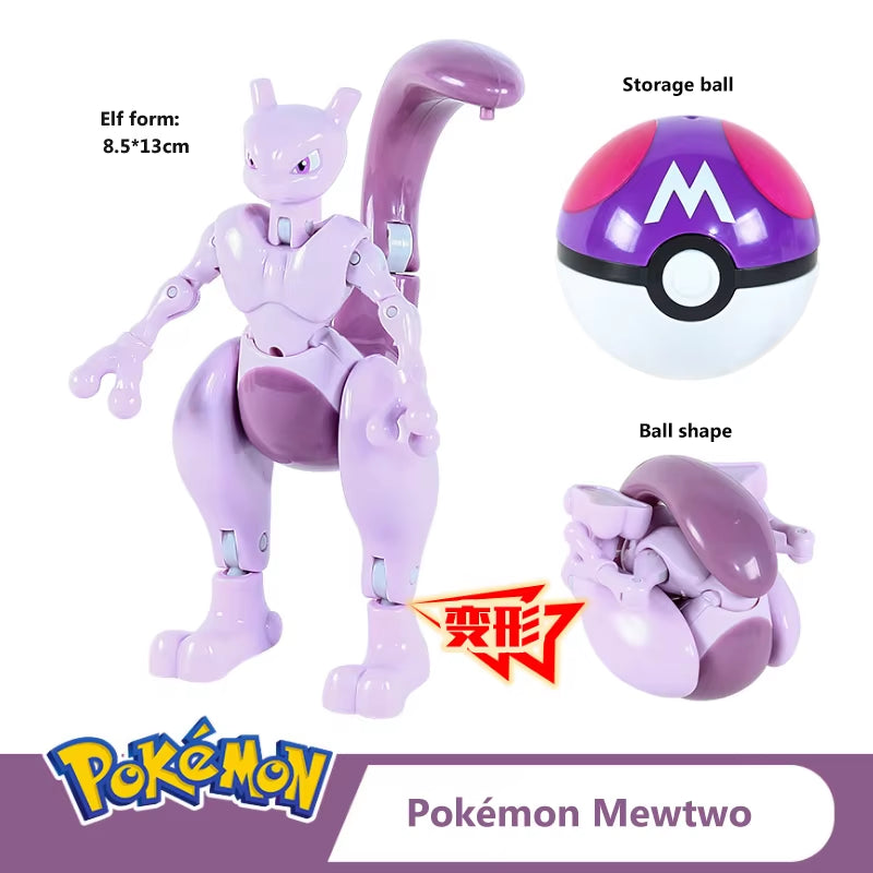 Pokemon Ball Deformation Toys Pikachu Mewtwo Gyarados Pocket Monster Pokeball Pokemon Action Figure Children Toys Gift