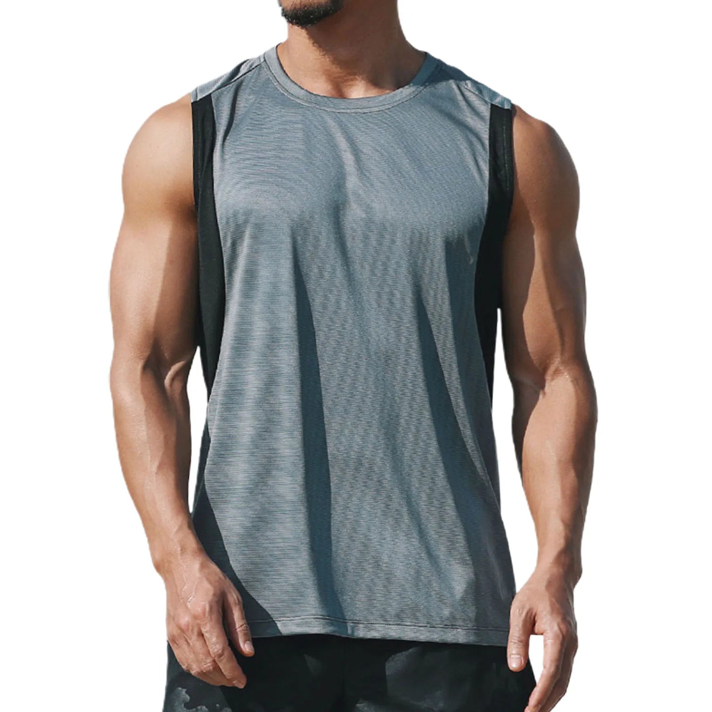 Casual Men Vest Solid Color Cotton Sleeveless Slim Vest Breathable Fitness Cotton Men Tank Top White Fashion Vest for Man 2021