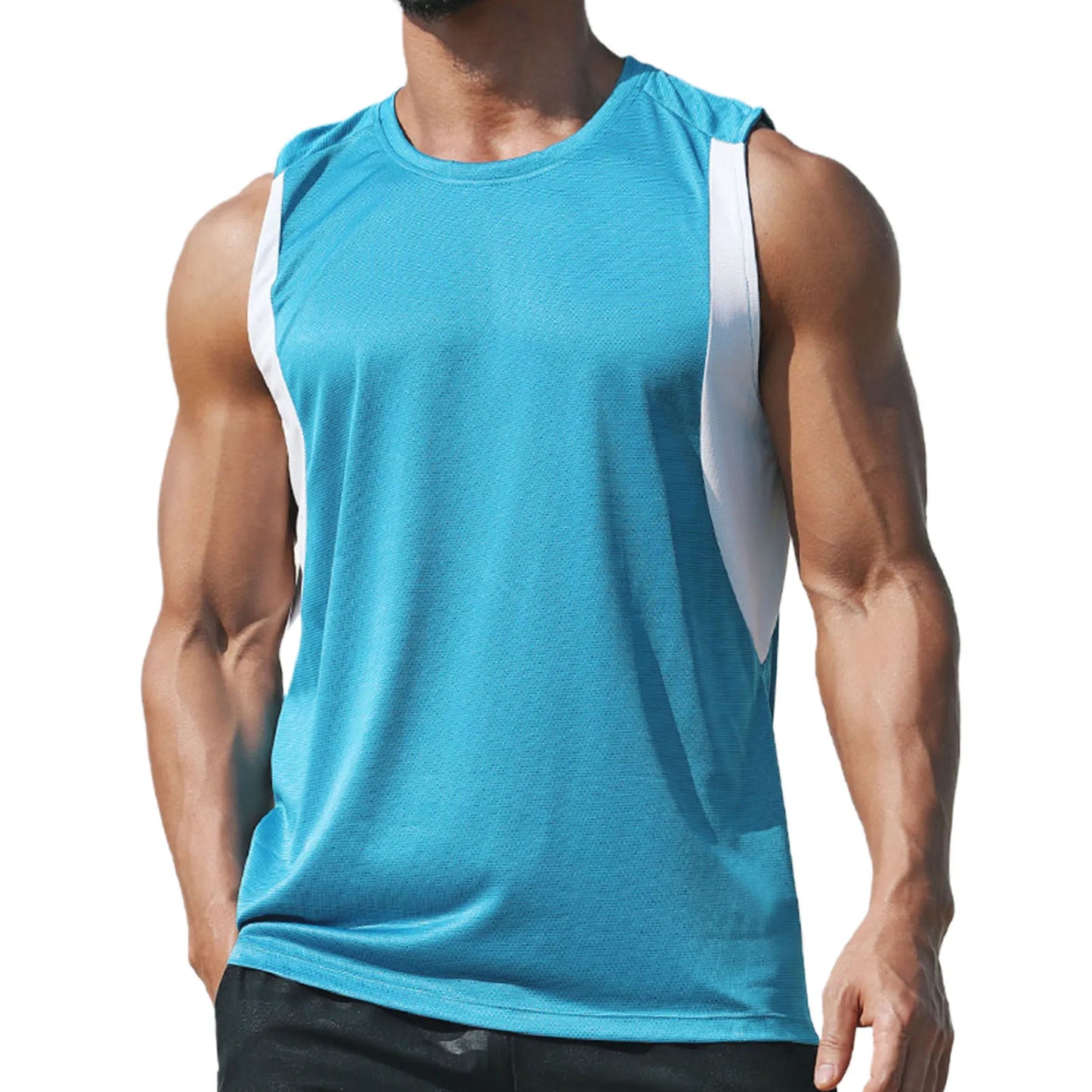 Casual Men Vest Solid Color Cotton Sleeveless Slim Vest Breathable Fitness Cotton Men Tank Top White Fashion Vest for Man 2021