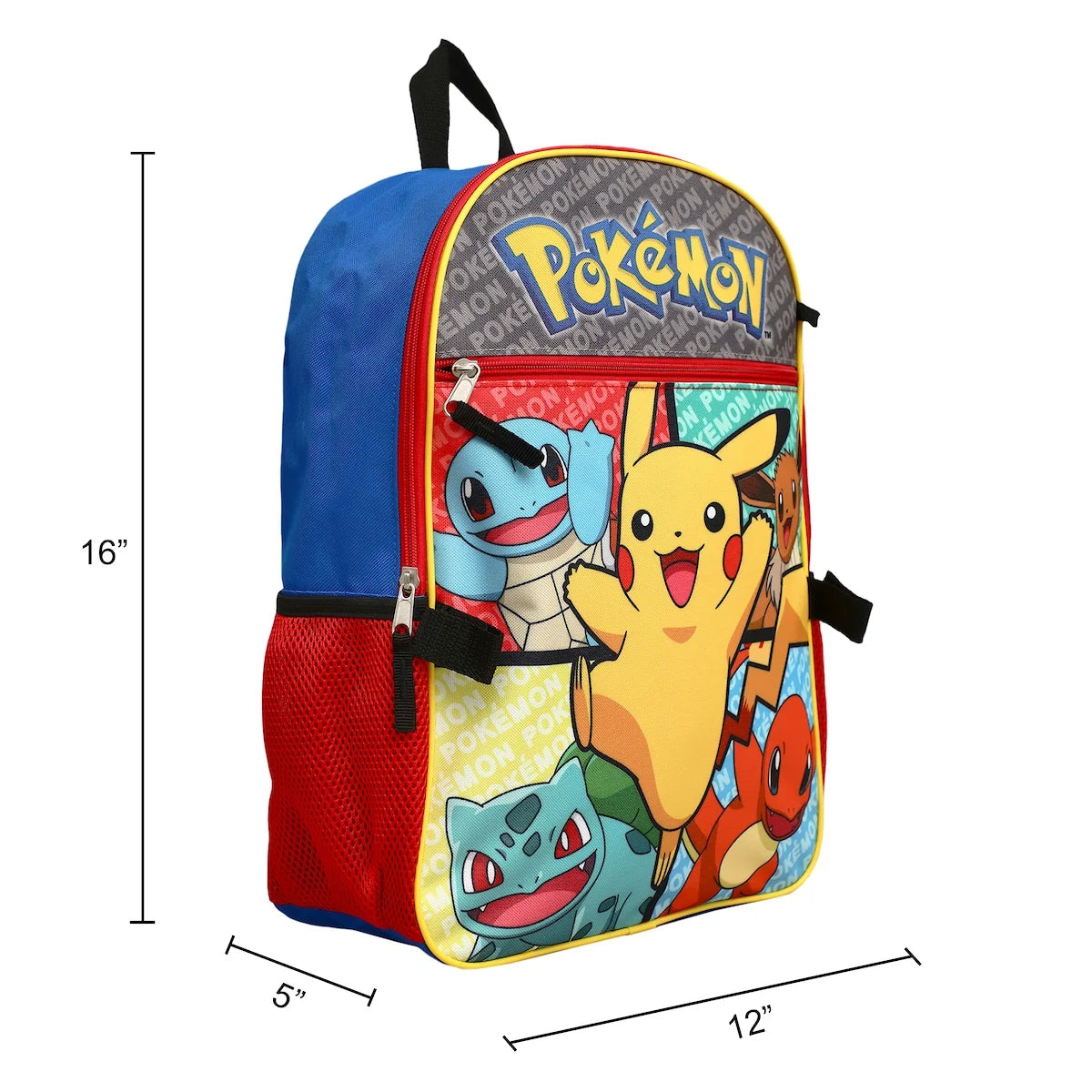 Pokemon Starter Characters 5-Piece Backpack Set