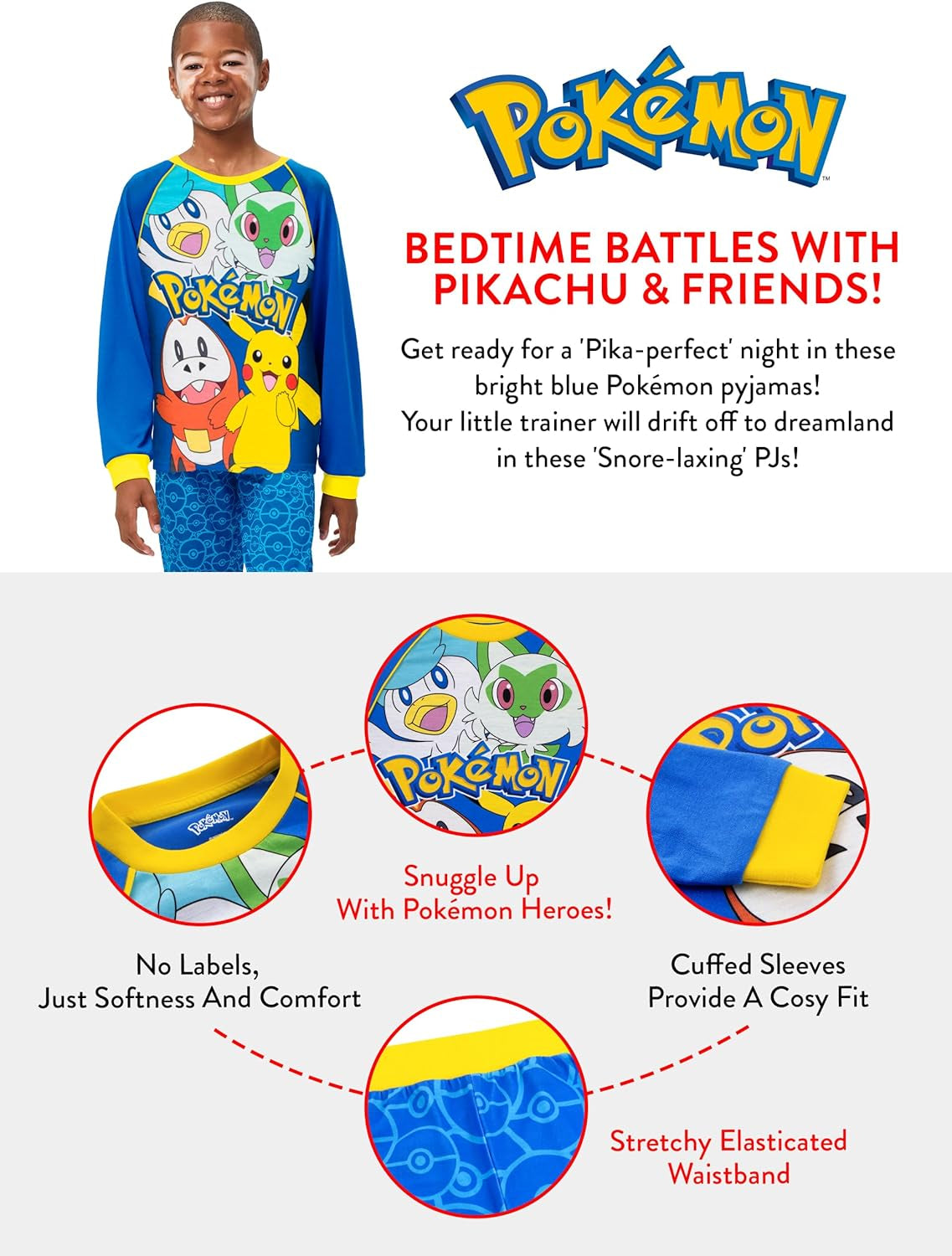 Pajamas | Boys Pikachu Pjs | Pokeball Pajamas for Kids