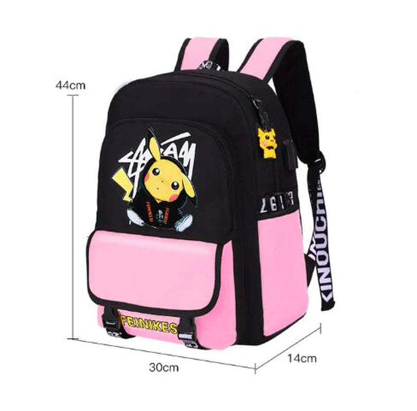 Pokemon Go Primary School Schoolbag Pikachu Boys Cartoon Children Backpack Space Schoolbag Reflective Waterproof Breathable Bag