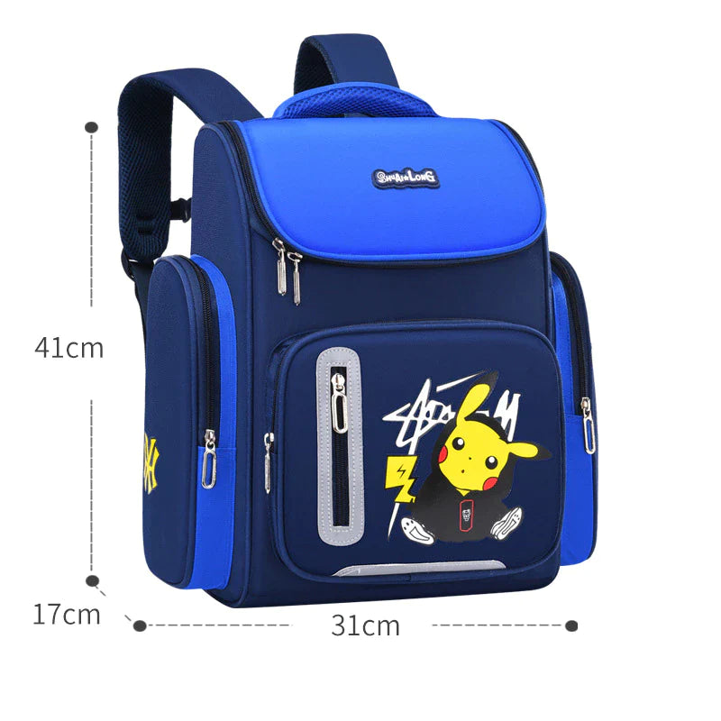 Pokemon Go Primary School Schoolbag Pikachu Boys Cartoon Children Backpack Space Schoolbag Reflective Waterproof Breathable Bag