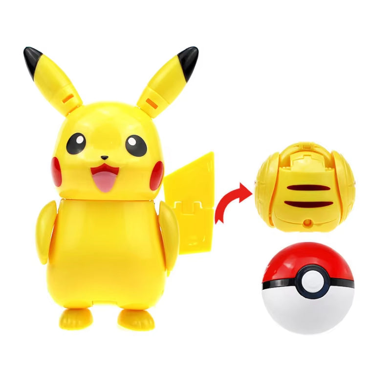 Pokemon Ball Deformation Toys Pikachu Mewtwo Gyarados Pocket Monster Pokeball Pokemon Action Figure Children Toys Gift