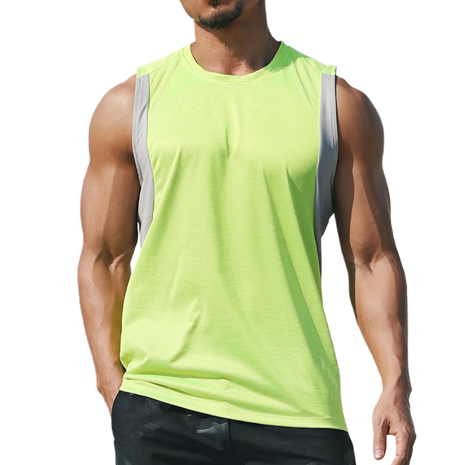 Casual Men Vest Solid Color Cotton Sleeveless Slim Vest Breathable Fitness Cotton Men Tank Top White Fashion Vest for Man 2021