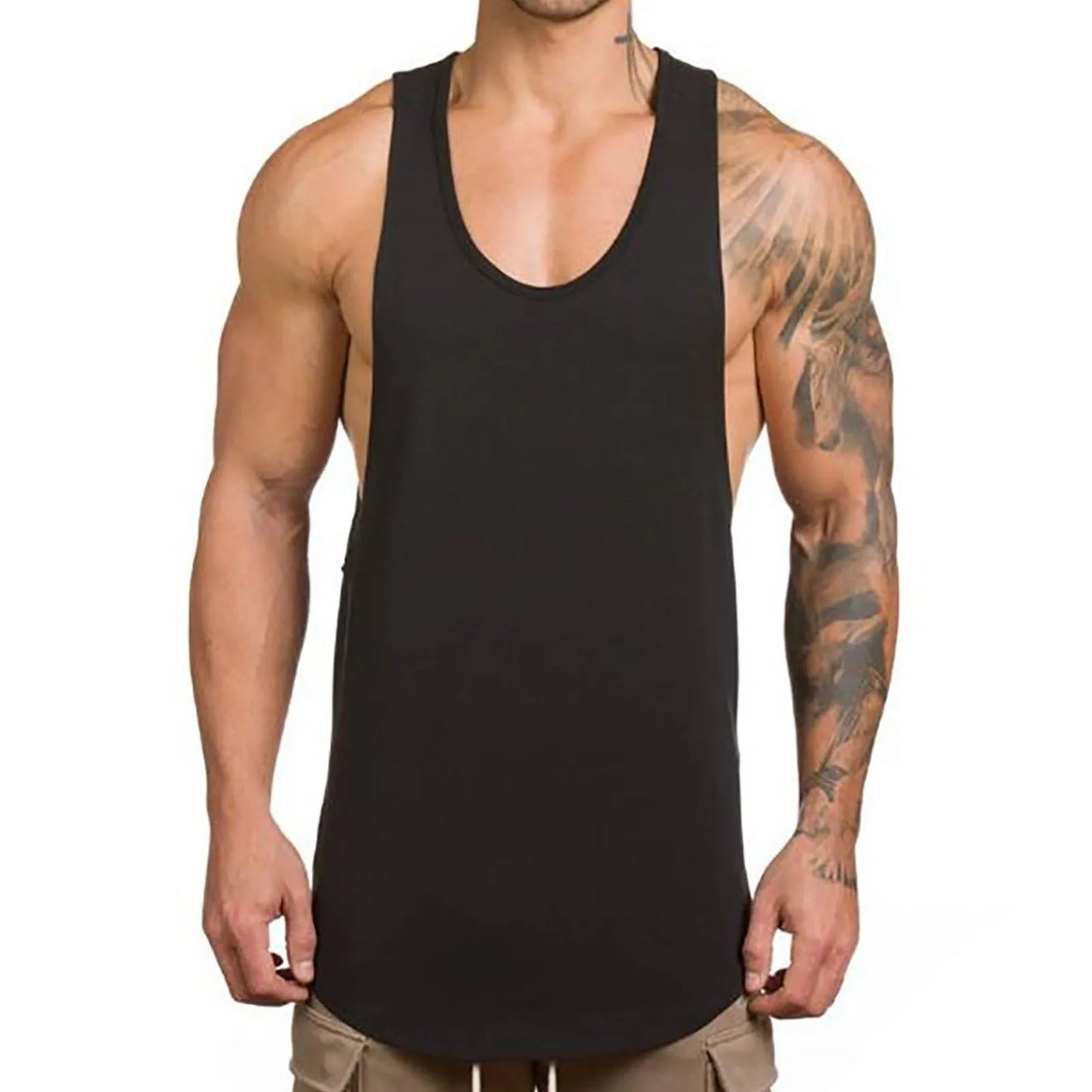 Casual Men Vest Solid Color Cotton Sleeveless Slim Vest Breathable Fitness Cotton Men Tank Top White Fashion Vest for Man 2021