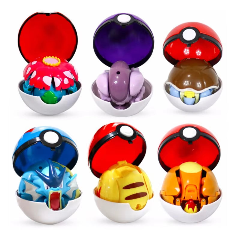 Pokemon Ball Deformation Toys Pikachu Mewtwo Gyarados Pocket Monster Pokeball Pokemon Action Figure Children Toys Gift