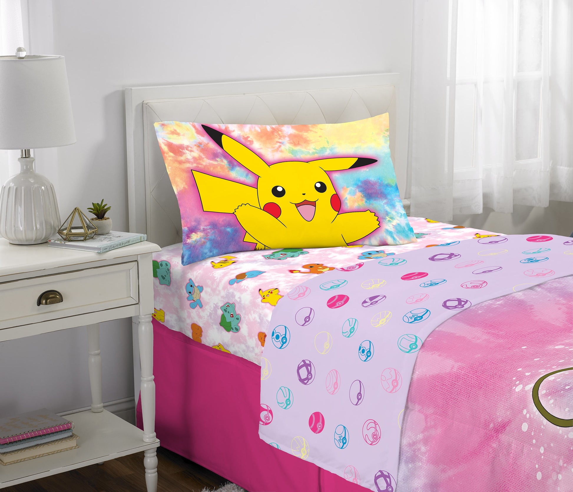 Kids Twin Bed in a Bag, Tie-Dye, Gaming Bedding, Comforter and Sheets