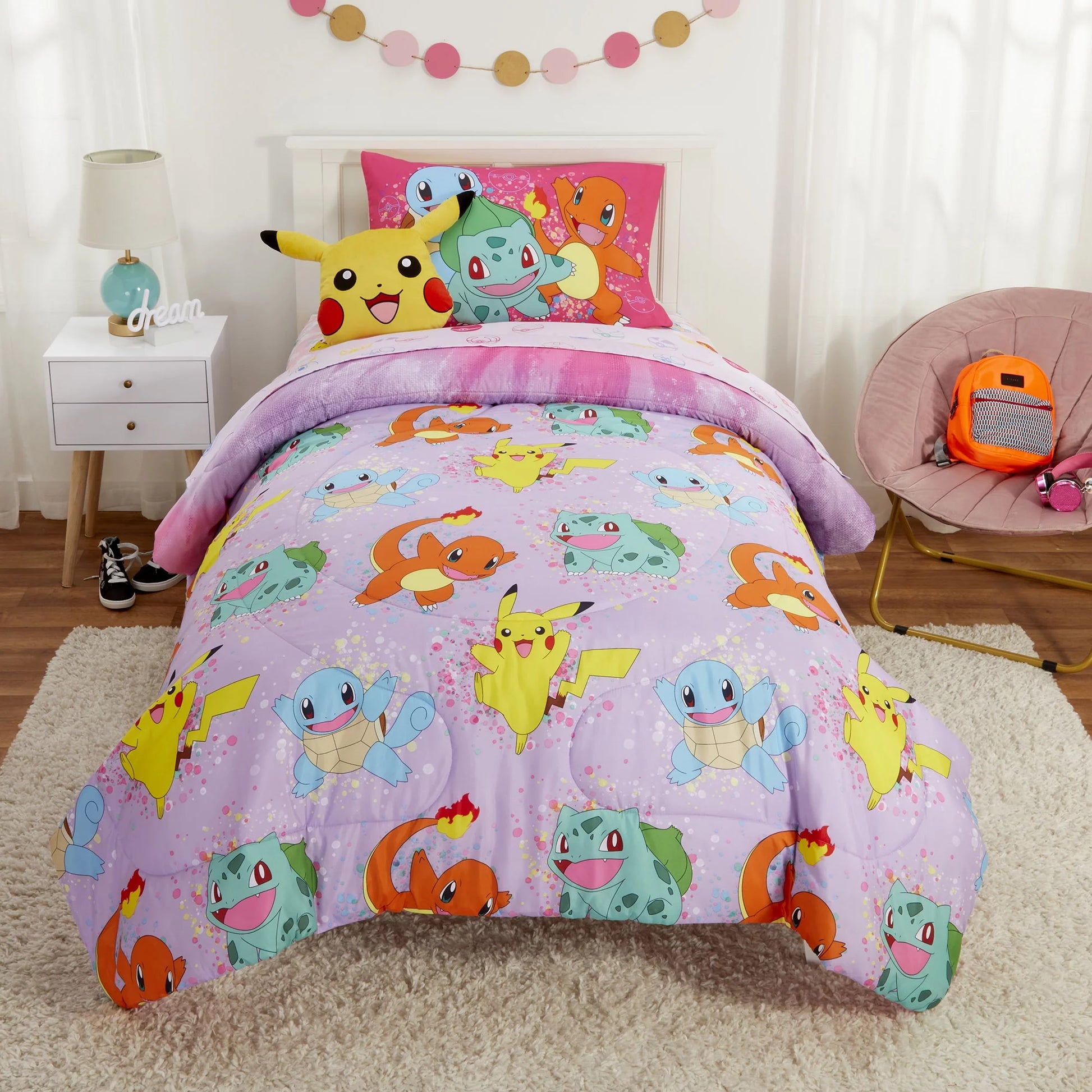 Kids Twin Bed in a Bag, Tie-Dye, Gaming Bedding, Comforter and Sheets