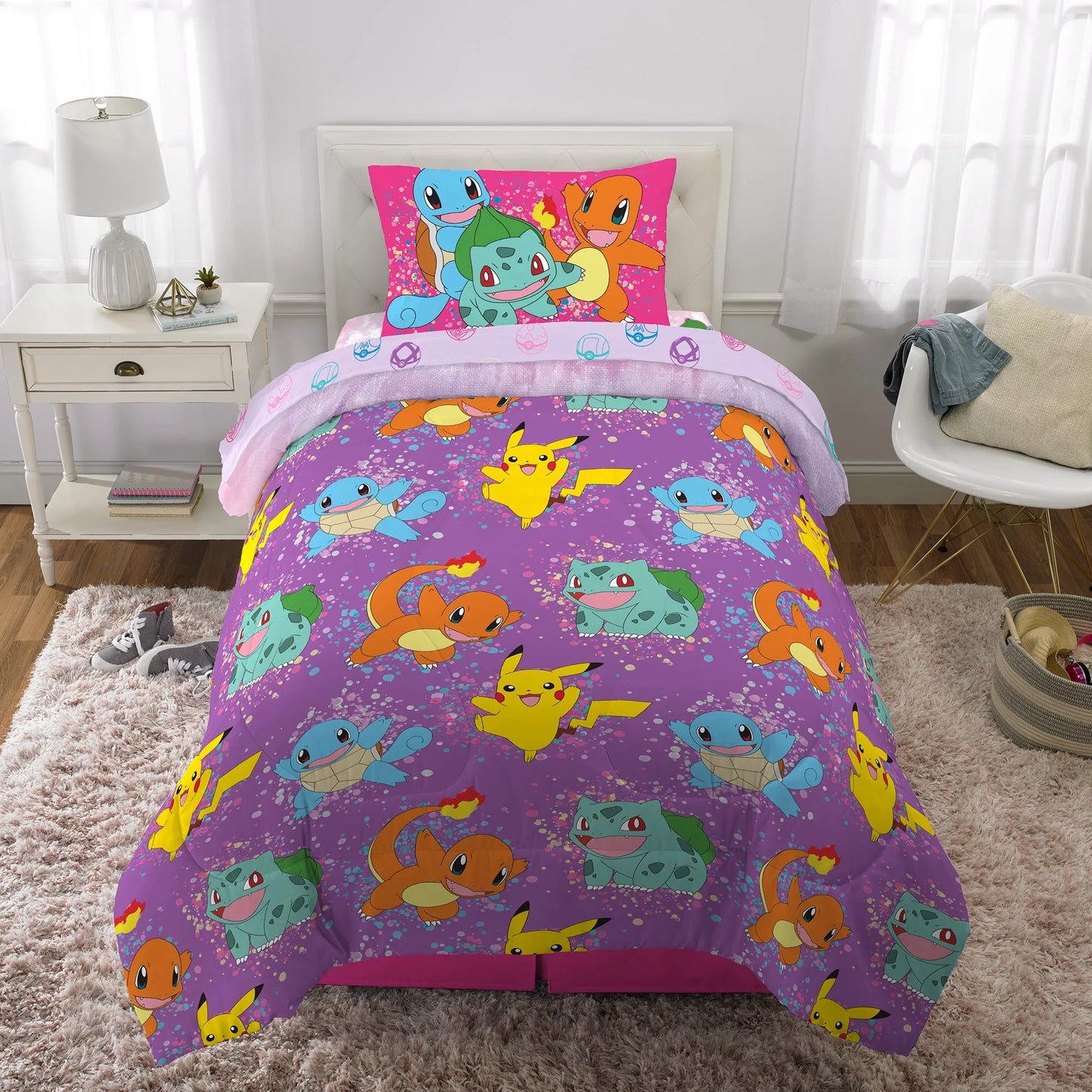 Kids Twin Bed in a Bag, Tie-Dye, Gaming Bedding, Comforter and Sheets