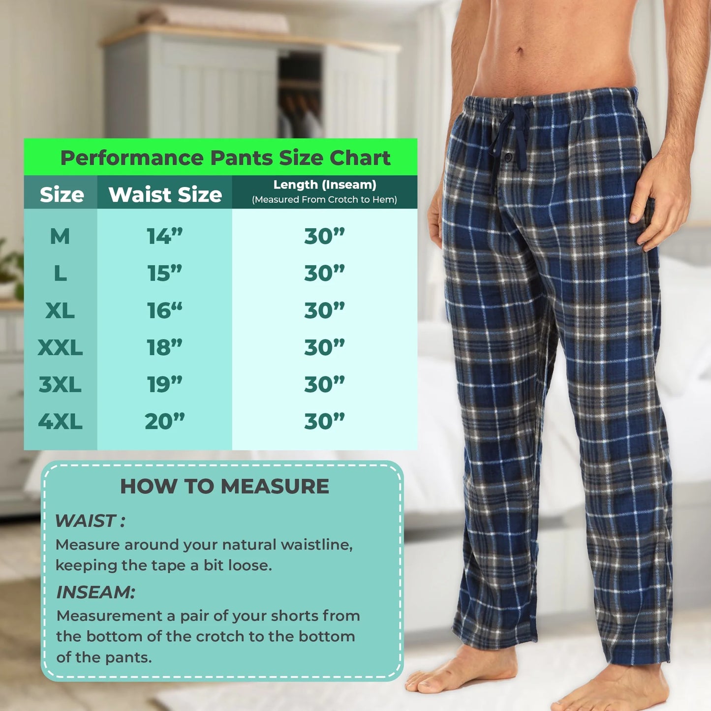 Mens 3 Pack Pajama Pants for Men, Microfleece Pajama Pants, Men'S Pajamas, Sleep Pants with Pockets, up to Size 3XL