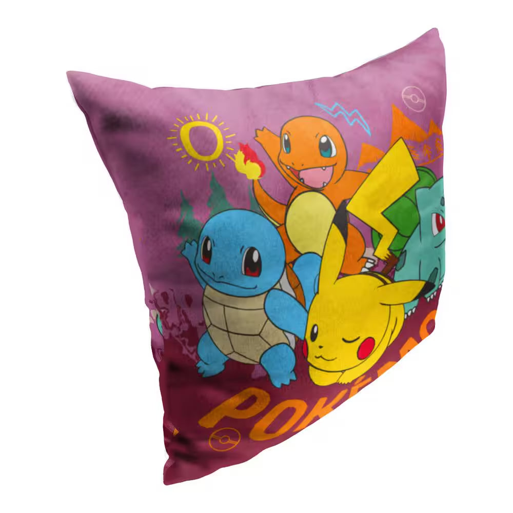 Pokemon Go outside Printed Multi-Colored Throw Pillow