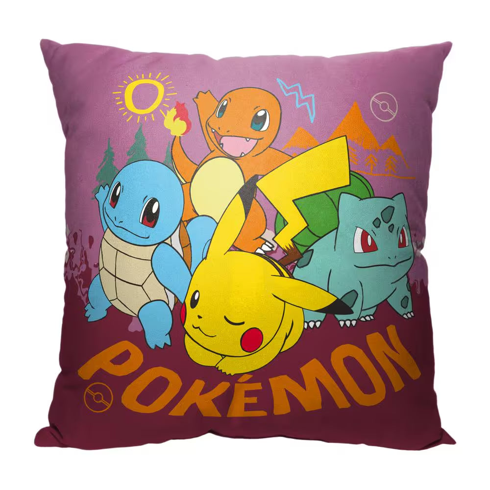 Pokemon Go outside Printed Multi-Colored Throw Pillow