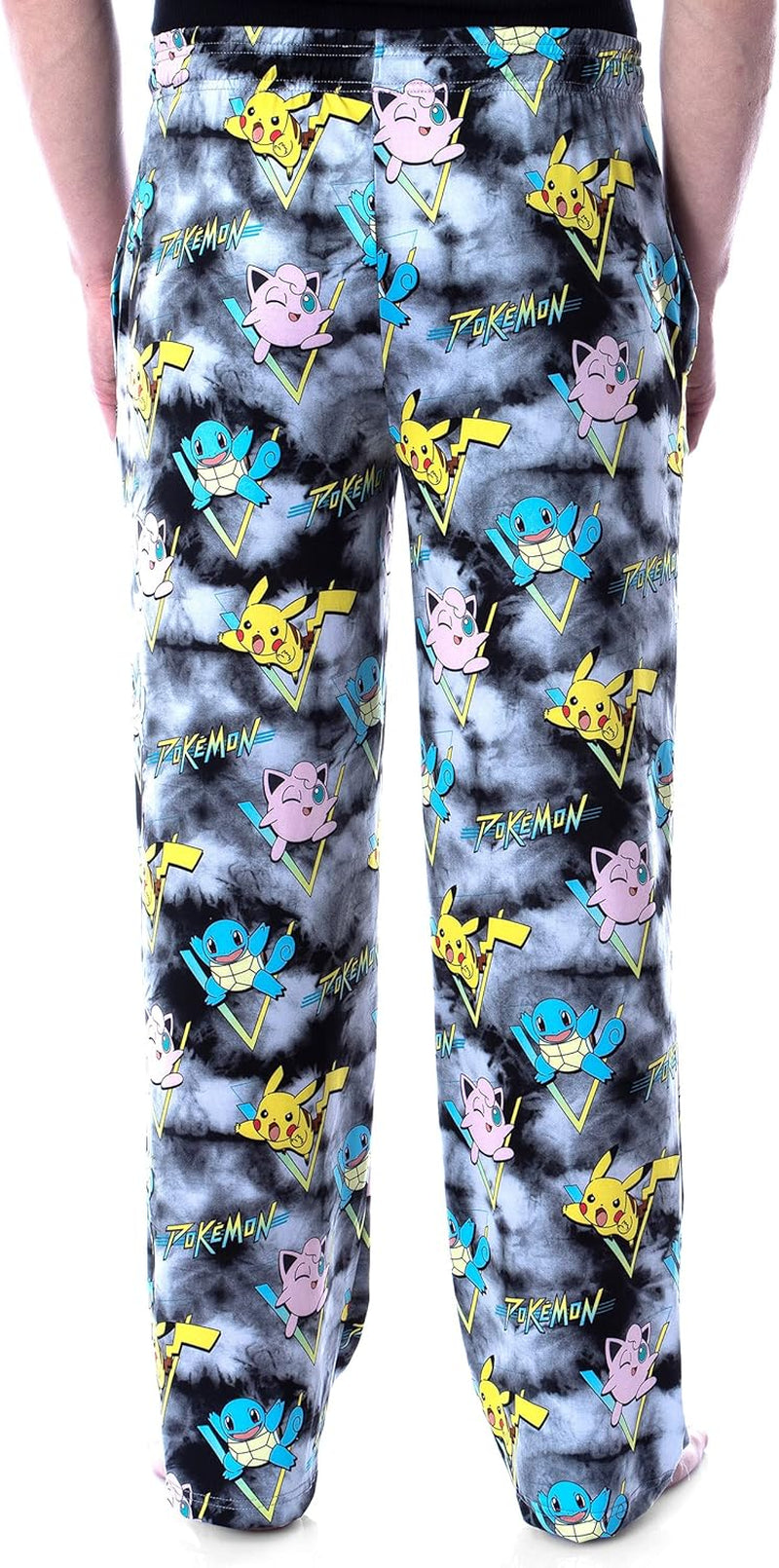 Pokémon Men'S Pikachu Squirtle and Jigglypuff Tie Dye Adult Sleep Bottoms Pajama Pants