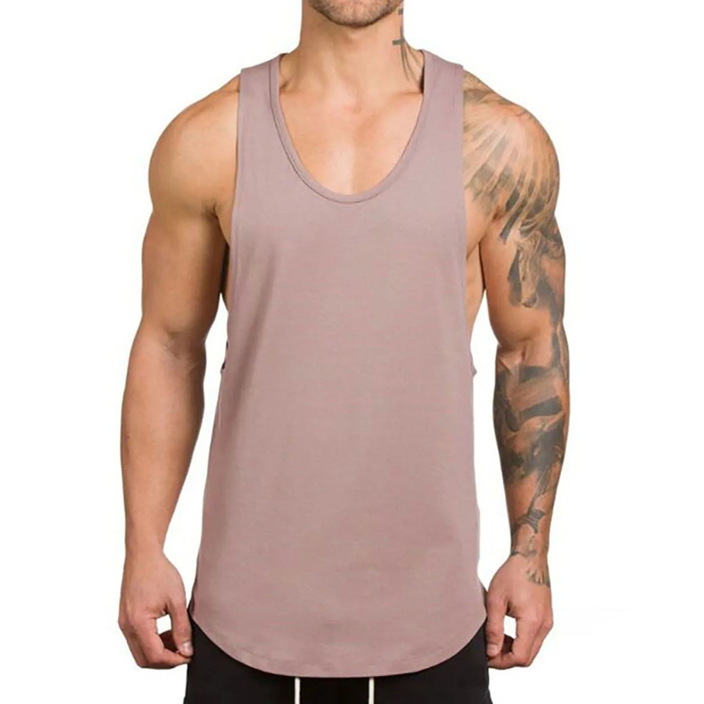 Casual Men Vest Solid Color Cotton Sleeveless Slim Vest Breathable Fitness Cotton Men Tank Top White Fashion Vest for Man 2021