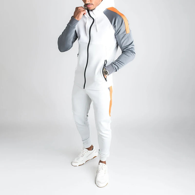 Tracksuit Man Brand Spring Autumn Sportswear Suit Men Joggers Sets Men Hoodies+ Pants Man Tracksuit Zip Sportswear Men Clothing